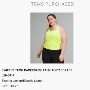 Lululemon Swiftly Tank Race Length